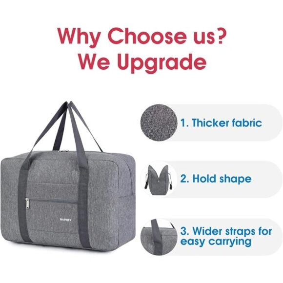 For Spirit Airlines Personal Item Bag 18x14x8 Foldable Travel Duffel Bag Tote - Picture 4 of 7